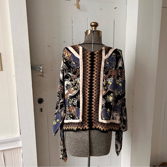 Free People Catch Me If You Can Bohemian Leopard Cat Novelty Print Top Blouse - Picture 7 of 16